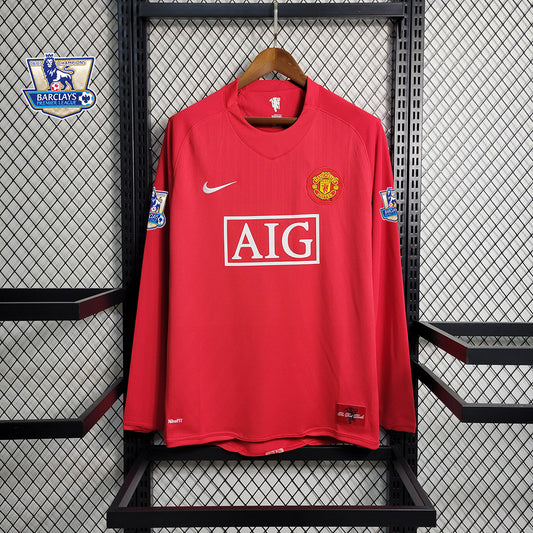 Manchester United 2007-2008 Home Long Sleeve Jersey