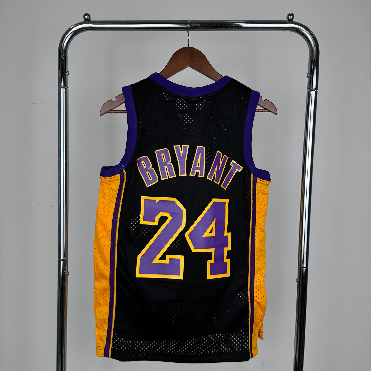 Los Angeles Lakers 2009-10 Kobe Bryant Black and Purple Mitchel & Ness Swingman Jersey