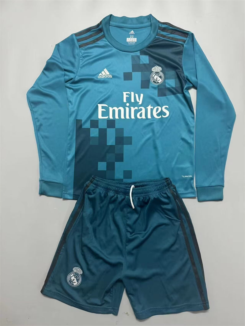 Real Madrid Kids 2017-18 Third Long Sleeve Jersey