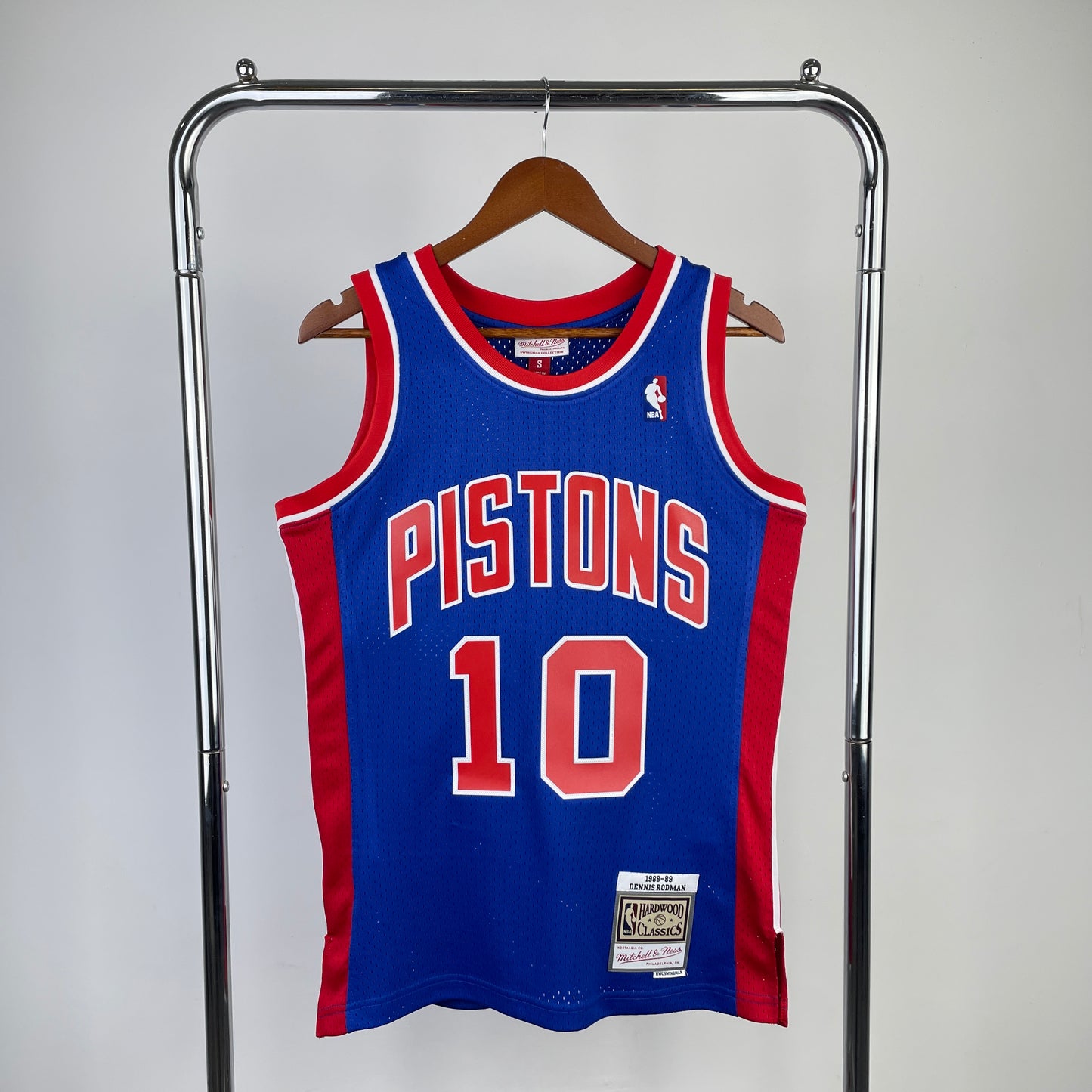 Detroit Pistons 1988-89 Dennis Rodman Blue Mitchell & Ness Hardwood Classics Swingman Jersey