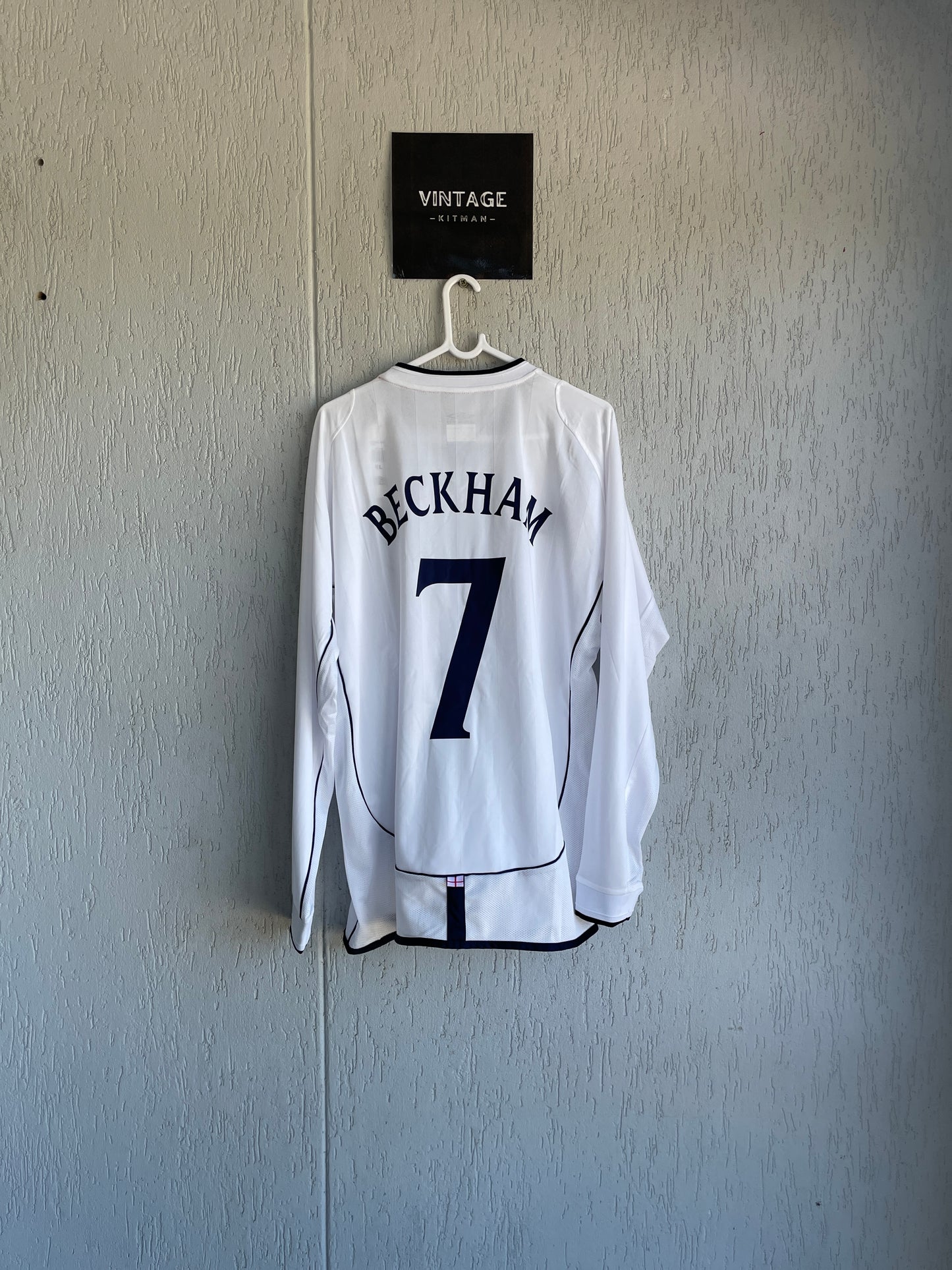 England 2002 Home Long Sleeve Jersey - #7 BECKHAM (M)