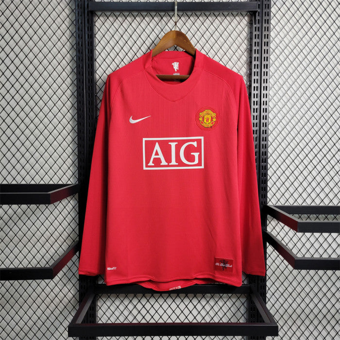 Manchester United 2007-2008 Home Long Sleeve Jersey