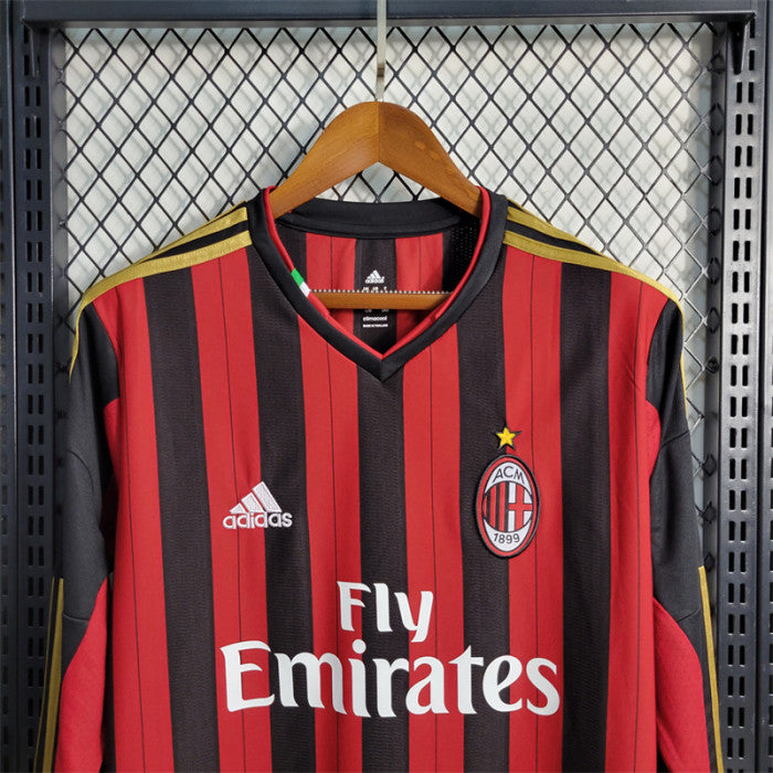 AC Milan 2013-2014 Home Long Sleeve Jersey