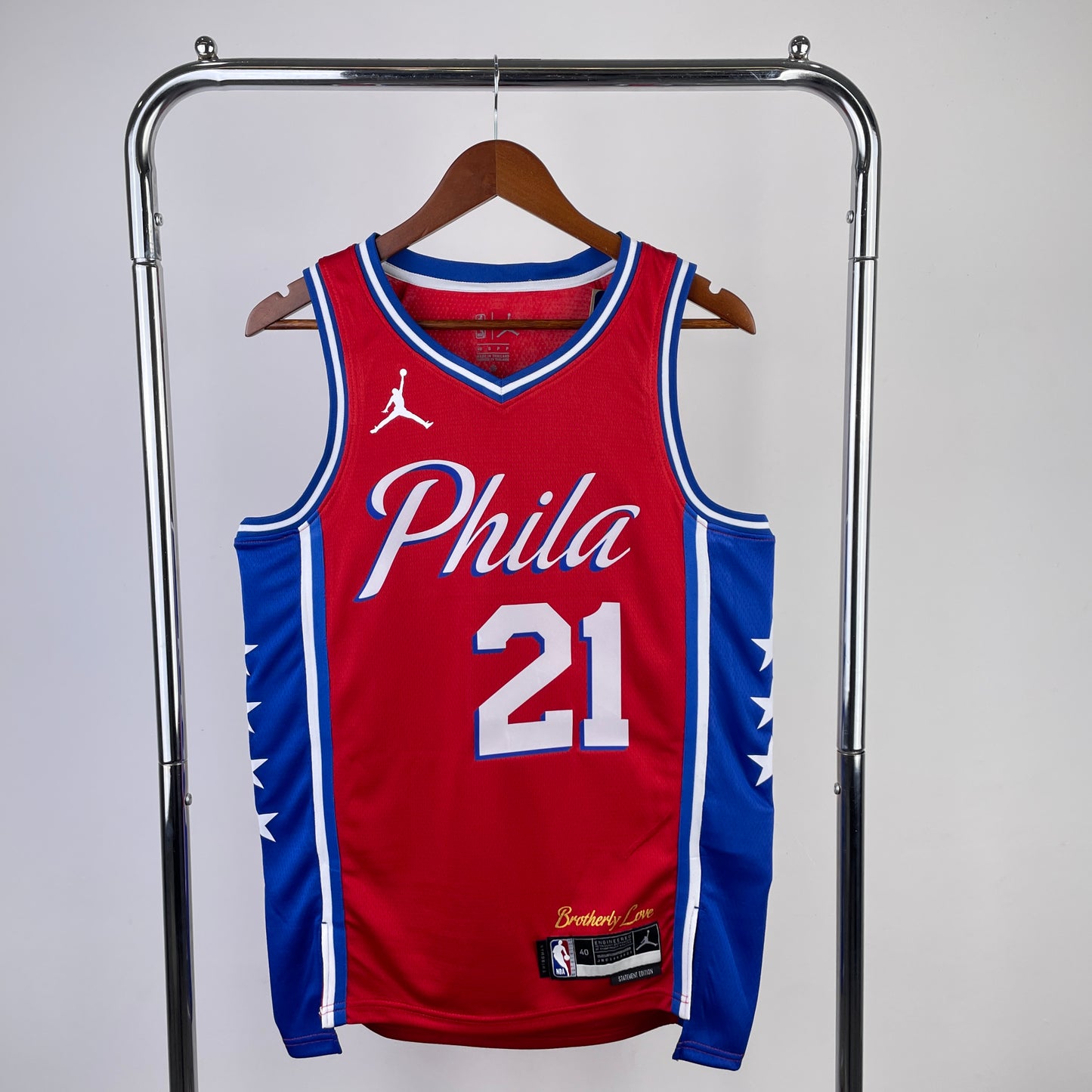 Philadelphia 76ers 2022-23 Jordan Brand Red Swingman Jersey - Statement Edition