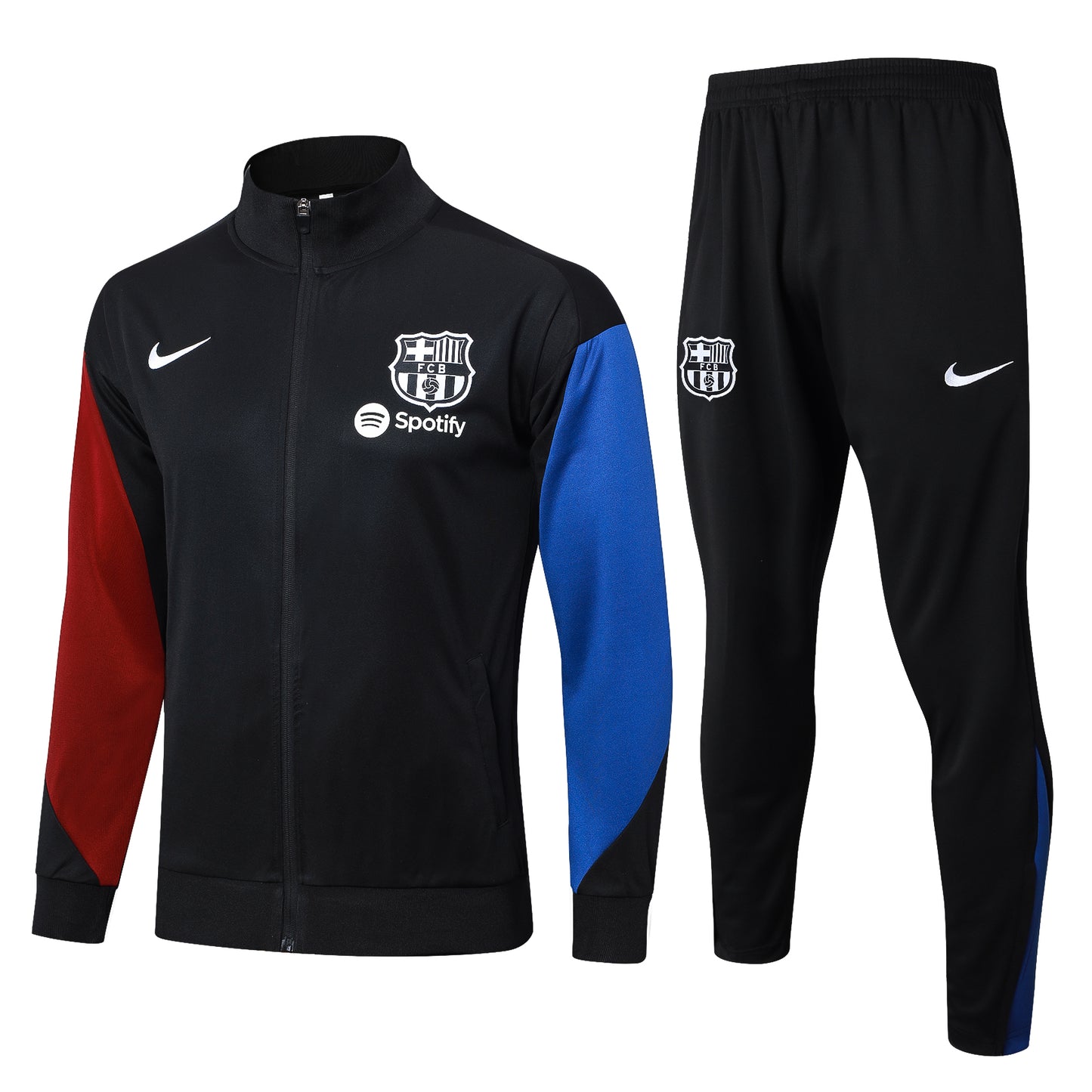 Barcelona 2024-25 Black, Red and Blue Full-zip Tracksuit Set