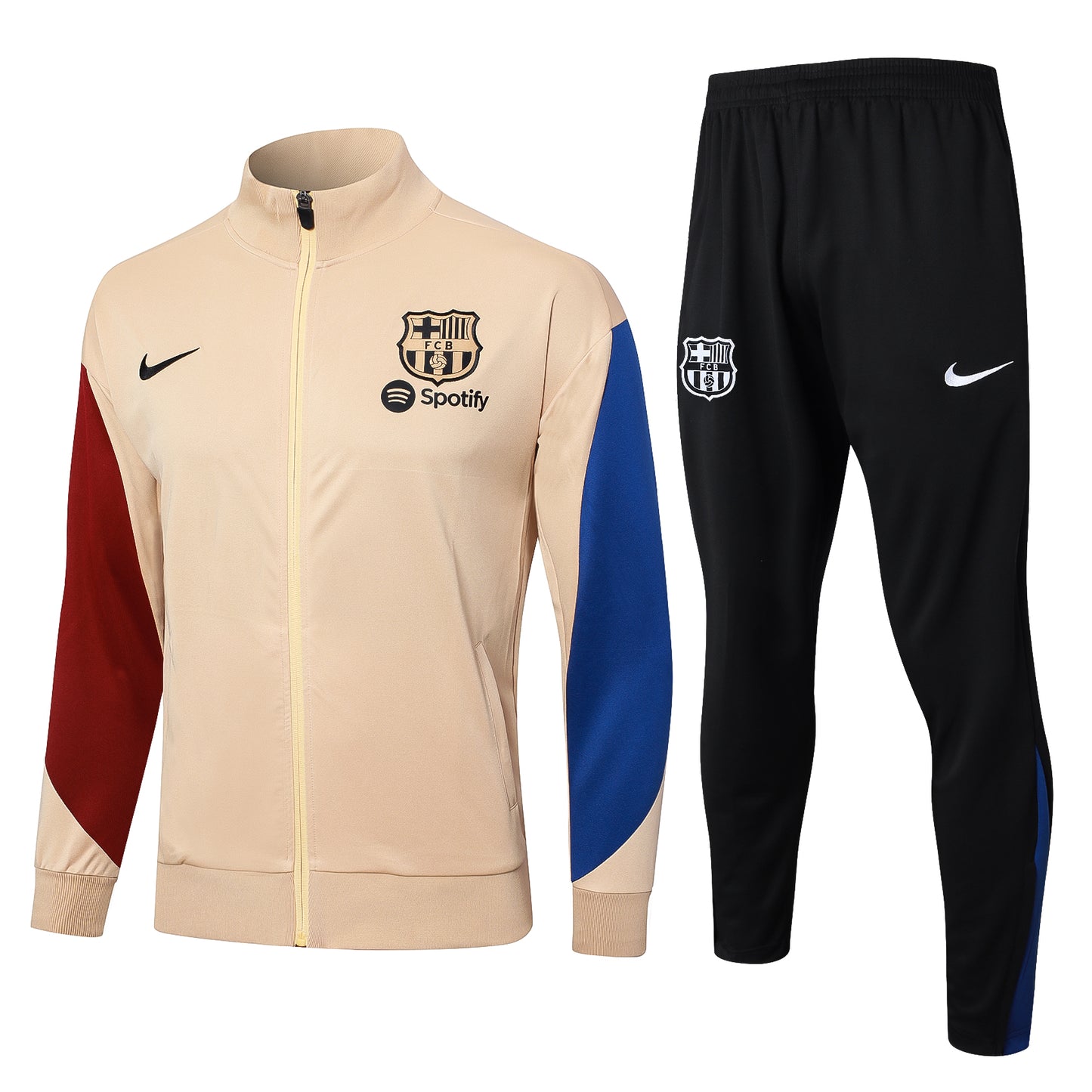 Barcelona 2024-25 Cream and Black Full-zip Tracksuit set