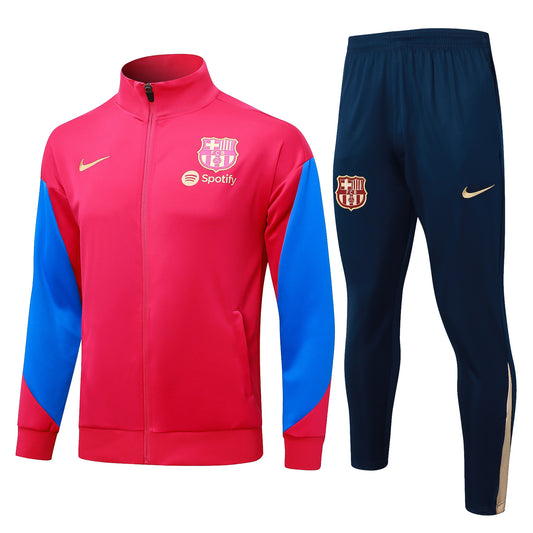 Barcelona 2024-25 Red and Blue Full-zip Tracksuit Set