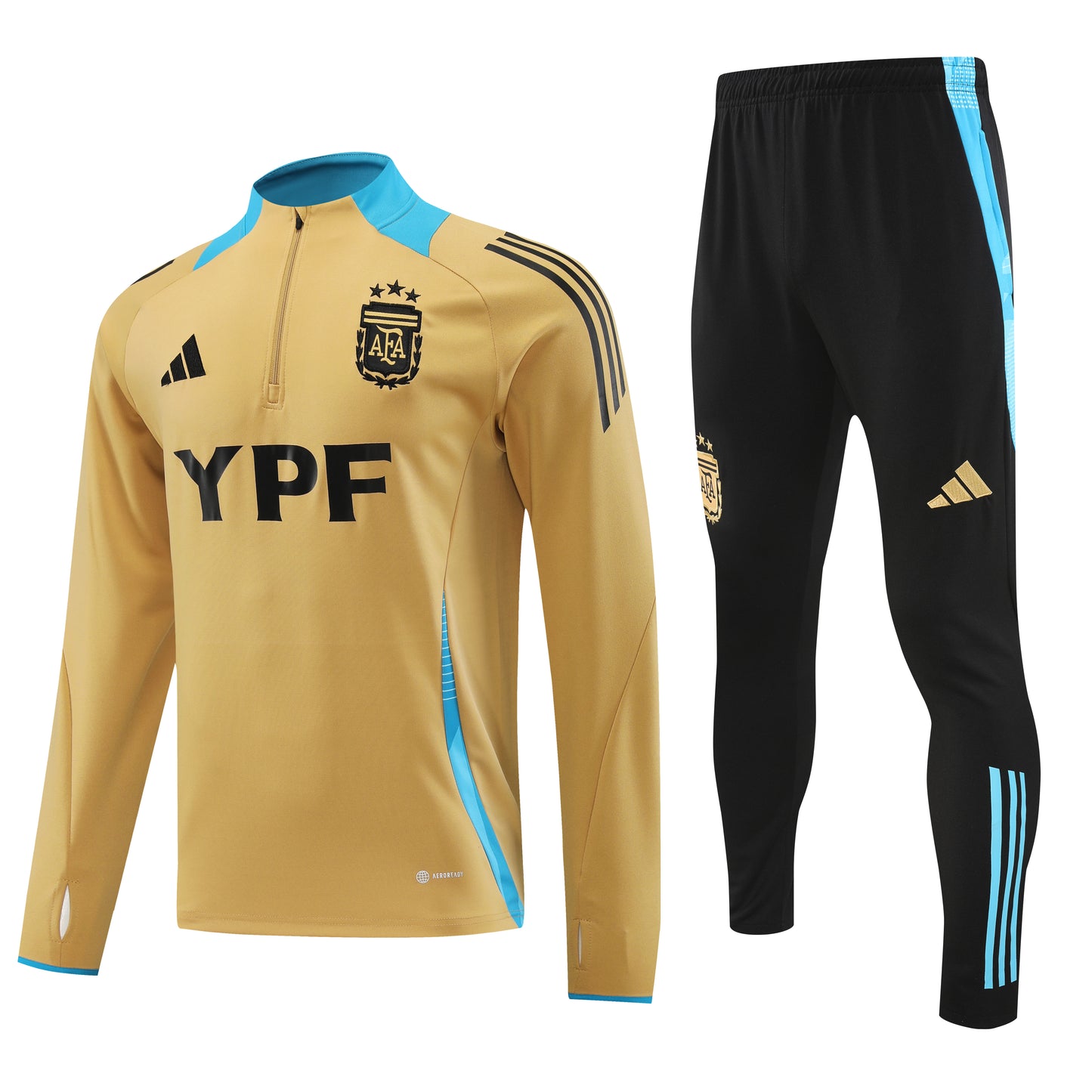 Argentina 2024 Gold Half-Zip Training Tracksuit Set