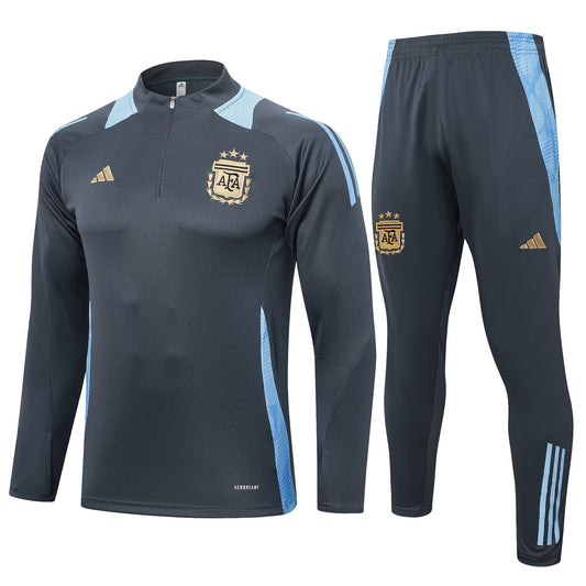 Argentina 2024 Dark Grey Half-Zip Training Tracksuit Set