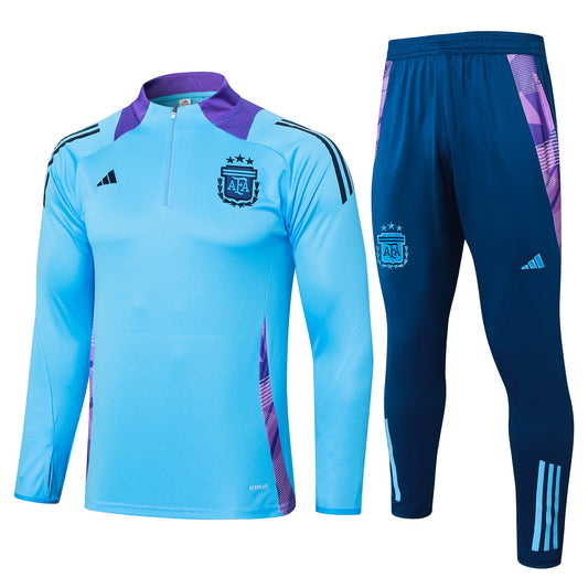 Argentina 2024 Light Blue Half-Zip Training Tracksuit Set