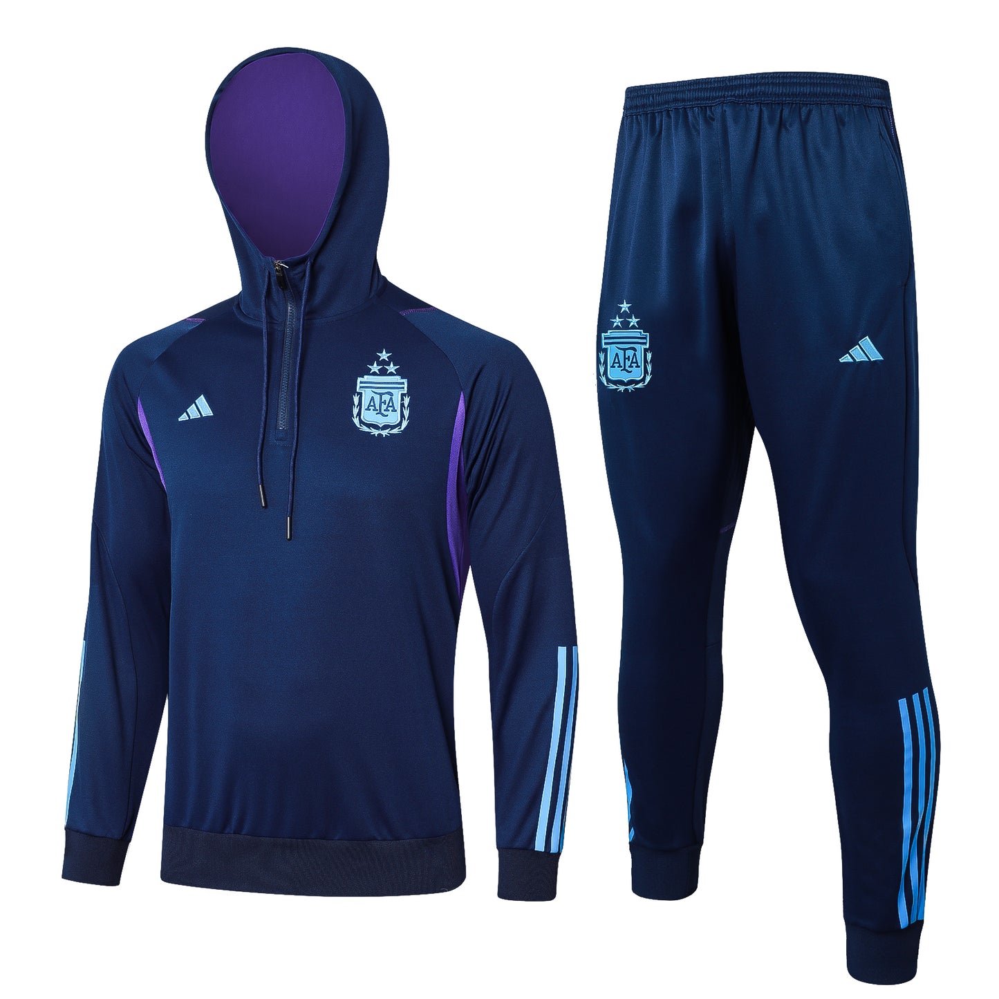 Argentina 2024 Navy Half-Zip Hoodie Tracksuit Set