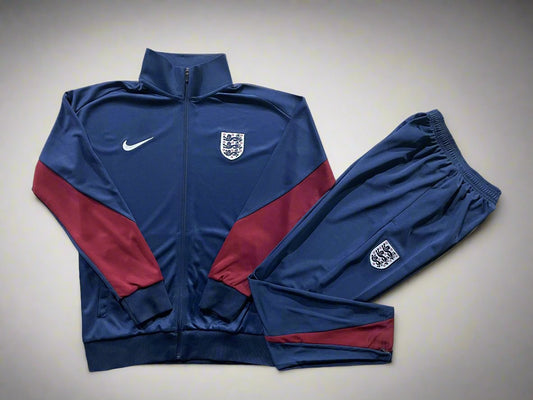 England 2024 Navy and Maroon Full-Zip Tracksuit Set