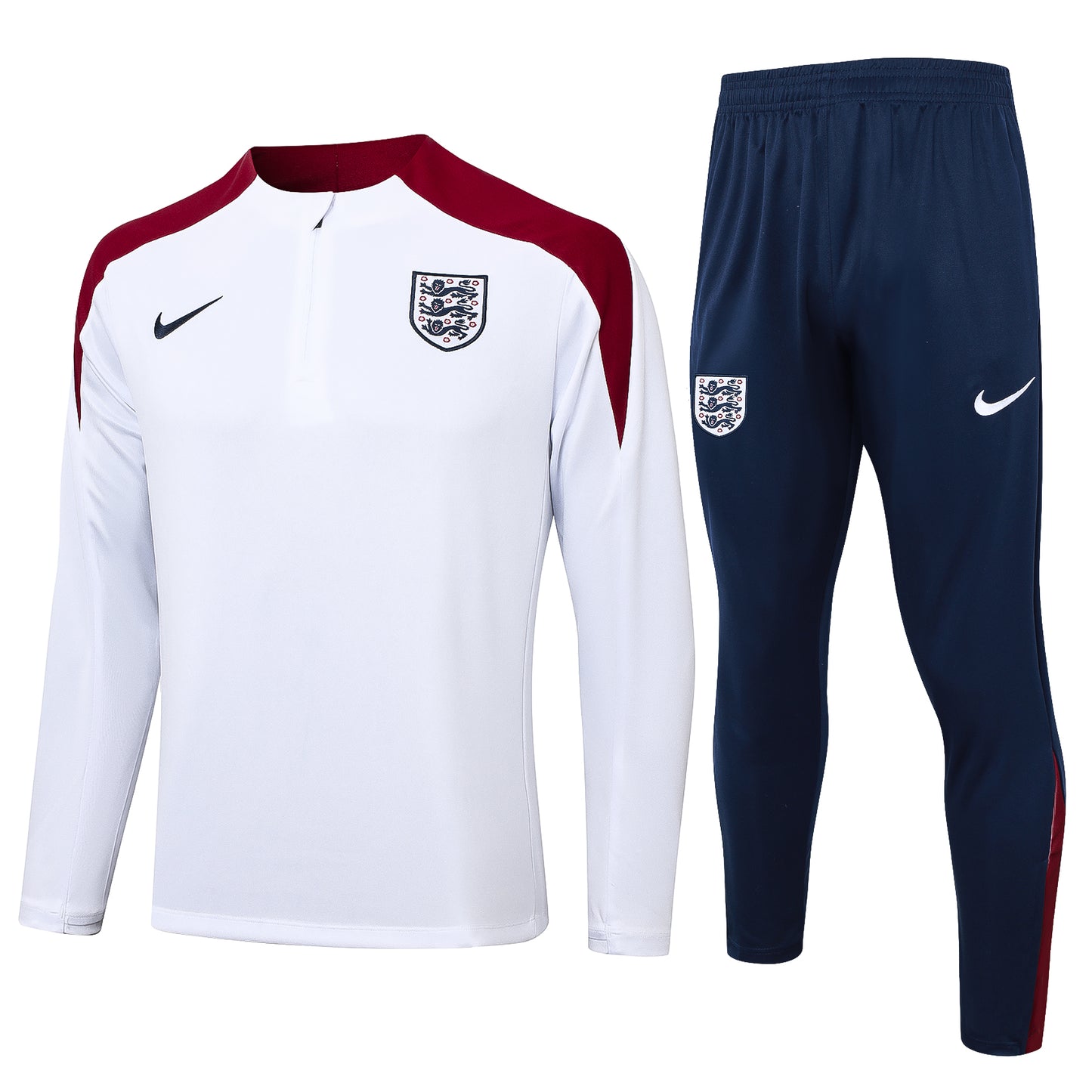 England 2024 White Half-Zip Training Tracksuit Set