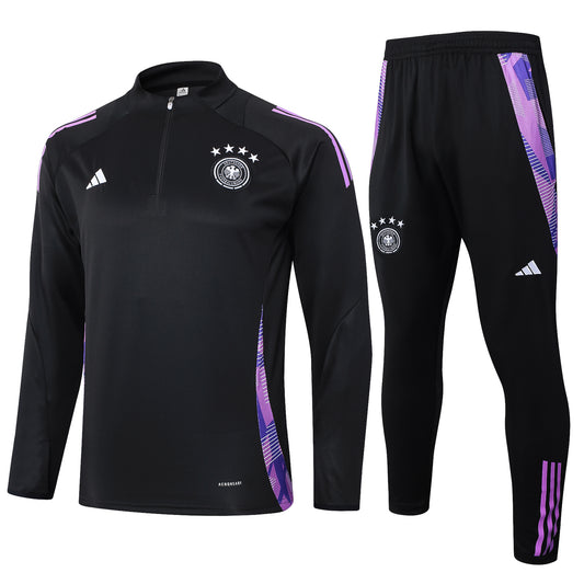 Germany 2024 Black Half-Zip Training Tracksuit Set