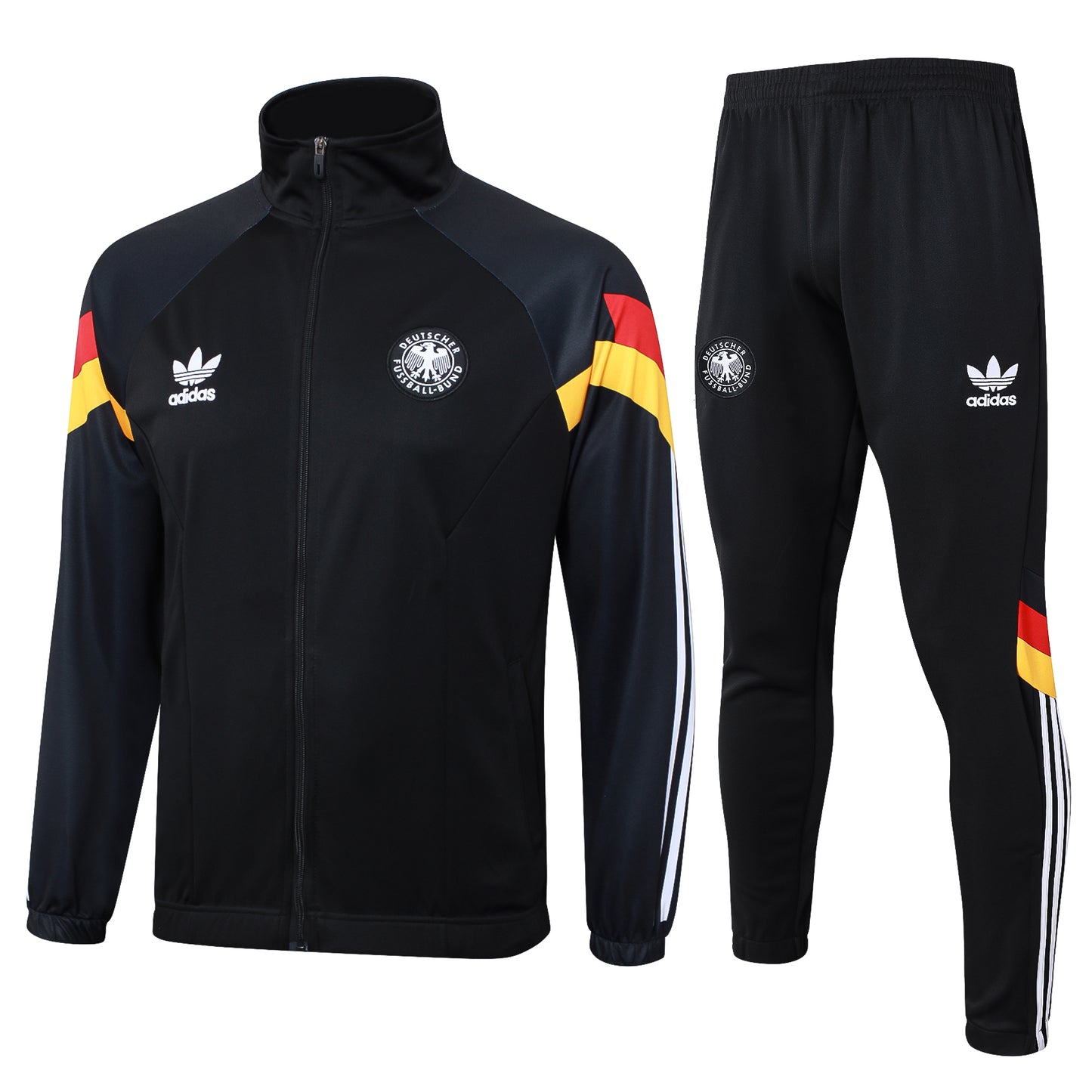 Germany 2024 Black Retro Full-Zip Tracksuit Set