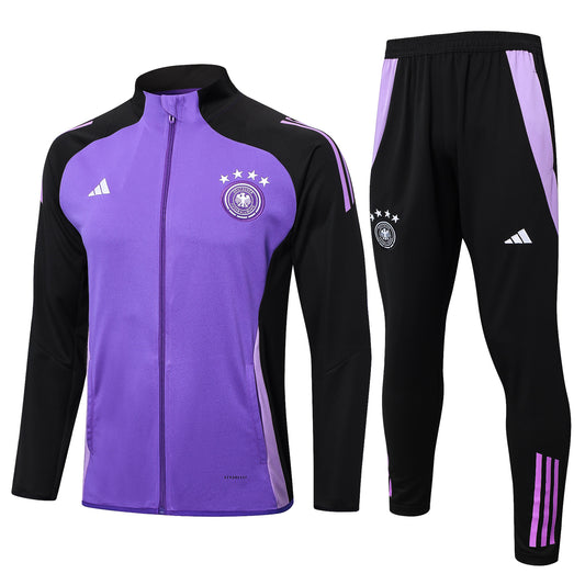 Germany 2024 Purple and Black Full-Zip Tracksuit Set