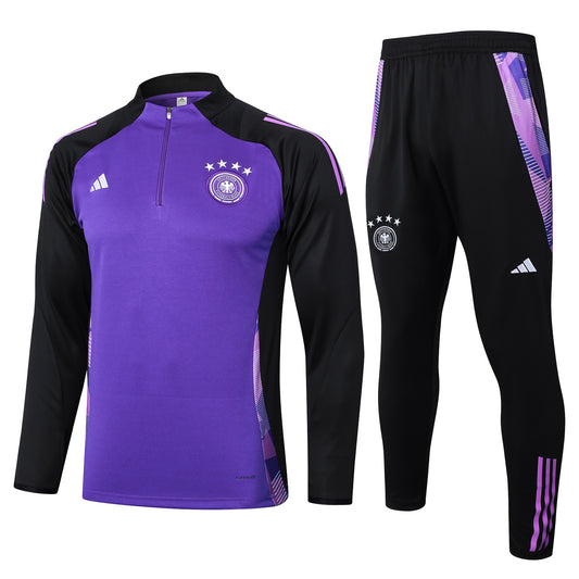 Germany 2024 Purple and Black Half-Zip Training Tracksuit Set