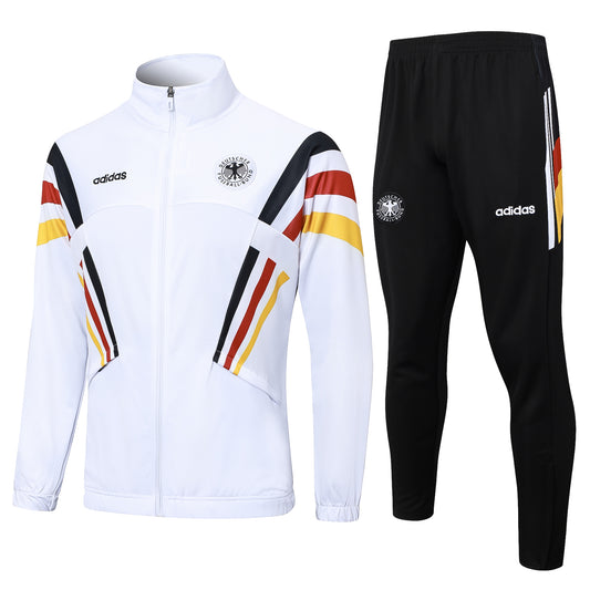 Germany 2024 White Retro Full-Zip Tracksuit Set