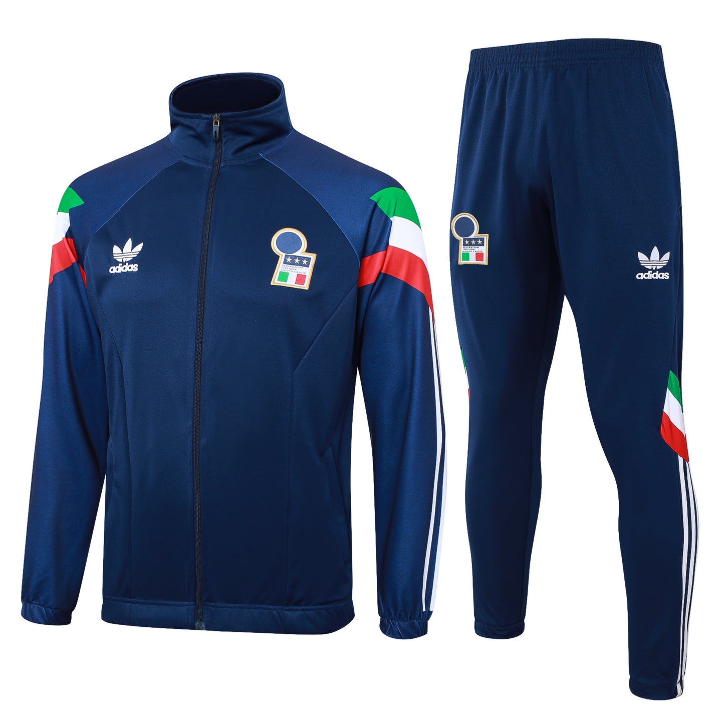 Italy 2024 Navy Retro Full-Zip Tracksuit Set