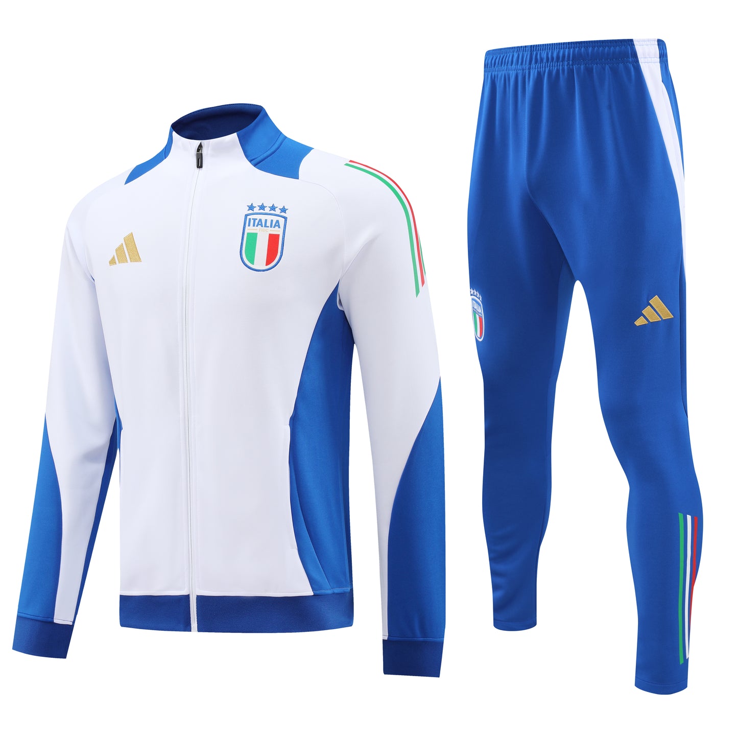 Italy 2024 Blue and White Half-Zip Tracksuit Set