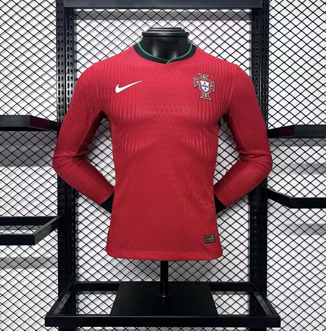 Portugal 2024 Home Long Sleeve Player Version Jersey