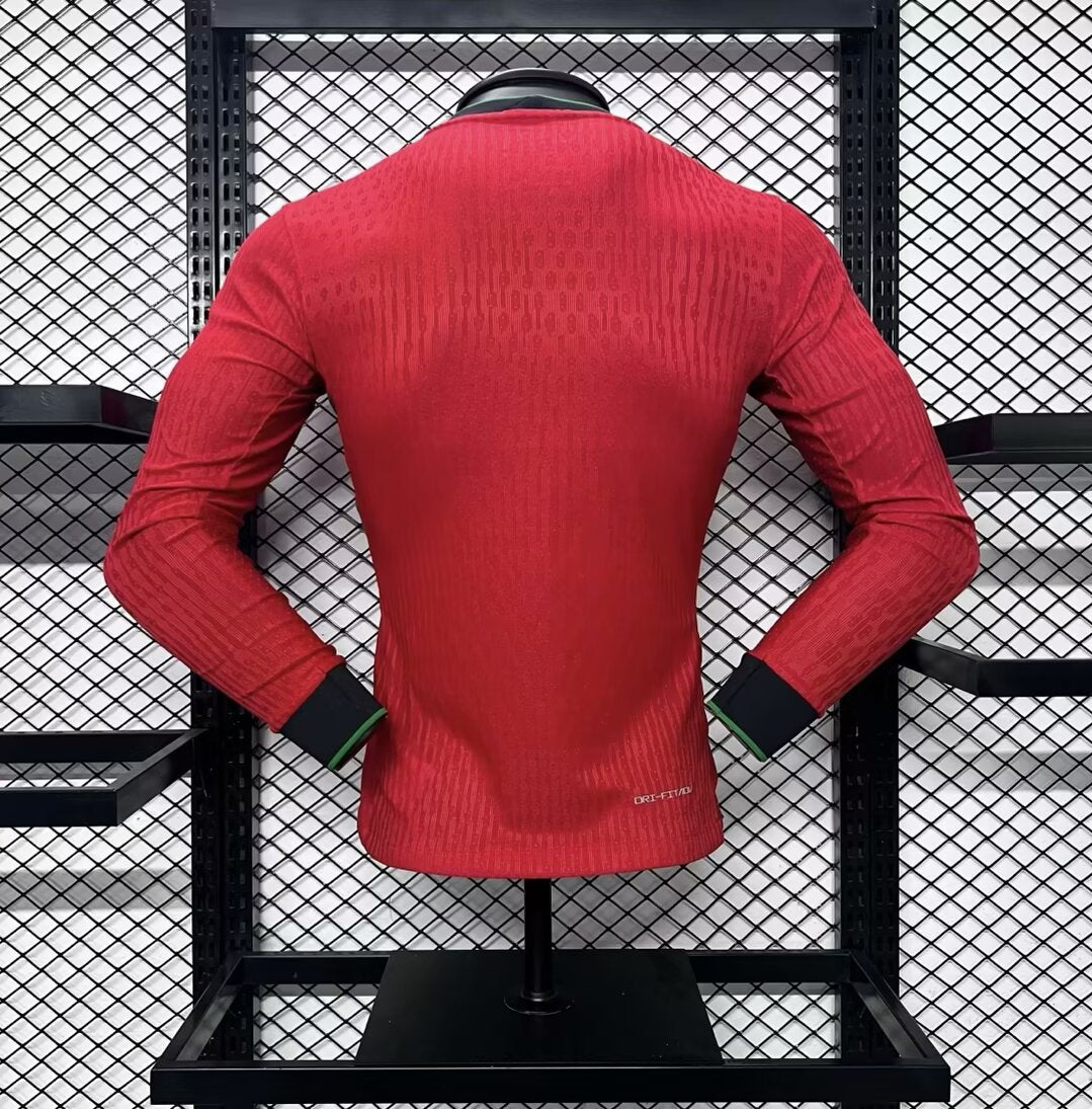 Portugal 2024 Home Long Sleeve Player Version Jersey