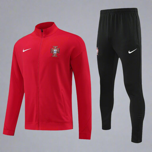 Portugal 2024 Red Full-Zip Tracksuit Set