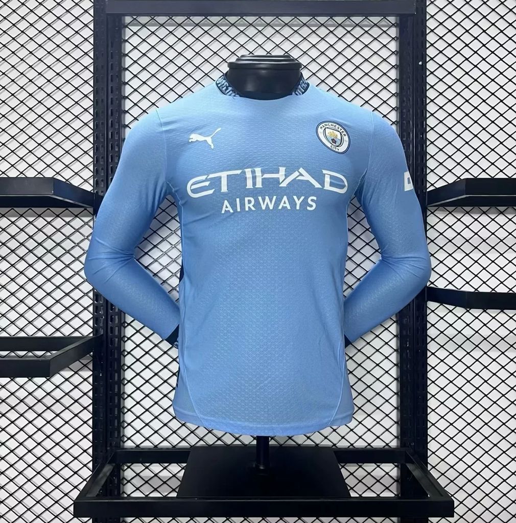 Manchester City 2024-25 Home Long Sleeve Player Version