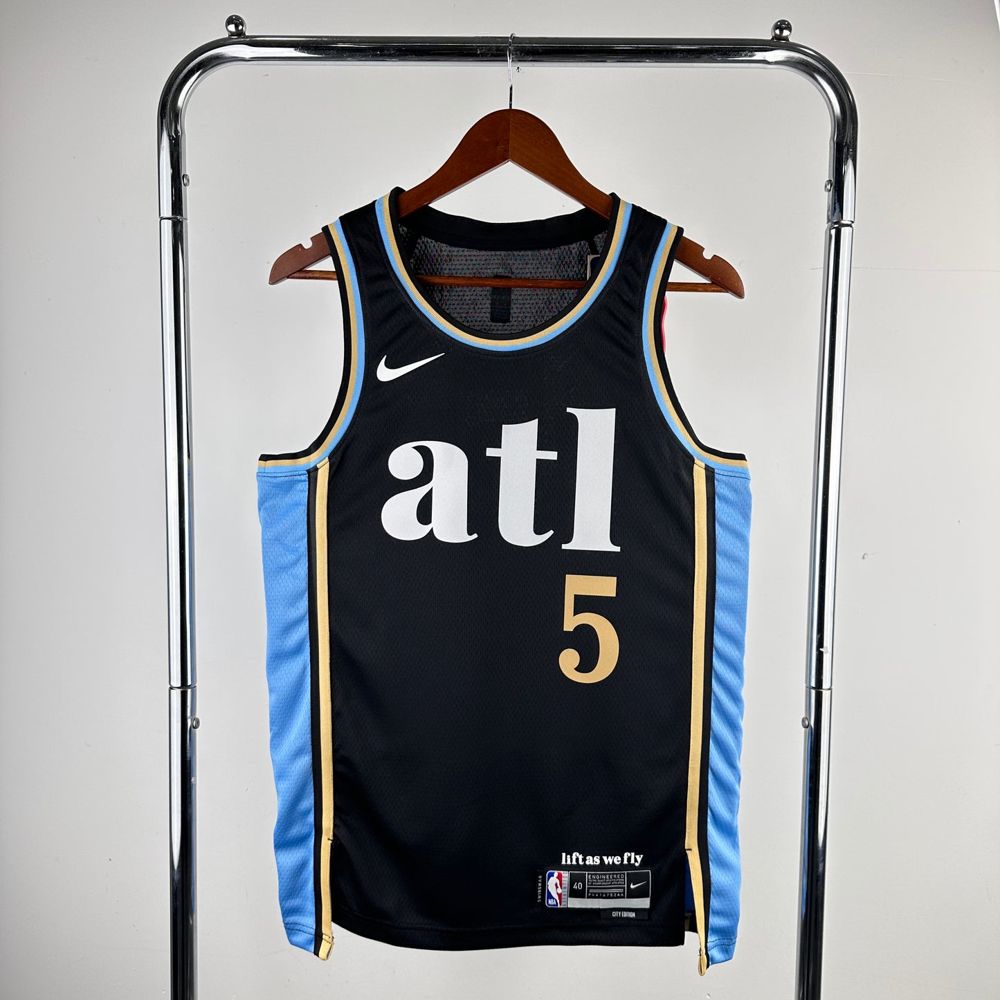 Atlanta Hawks 2023-24 Black Nike Swingman Jersey - Fly City Edition