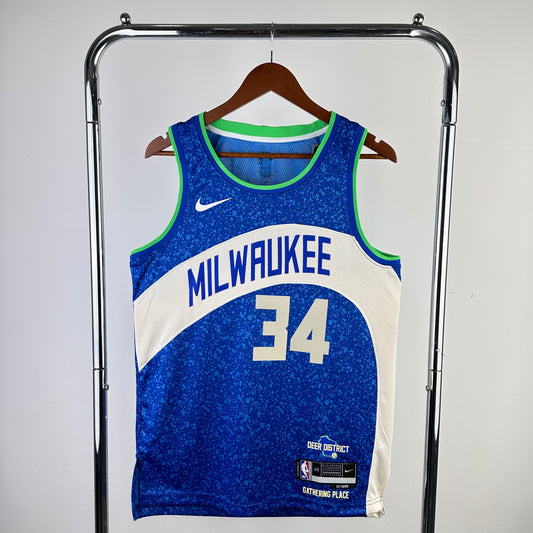 Milwaukee Bucks 2023-24 Blue Swingman Jersey - City Edition