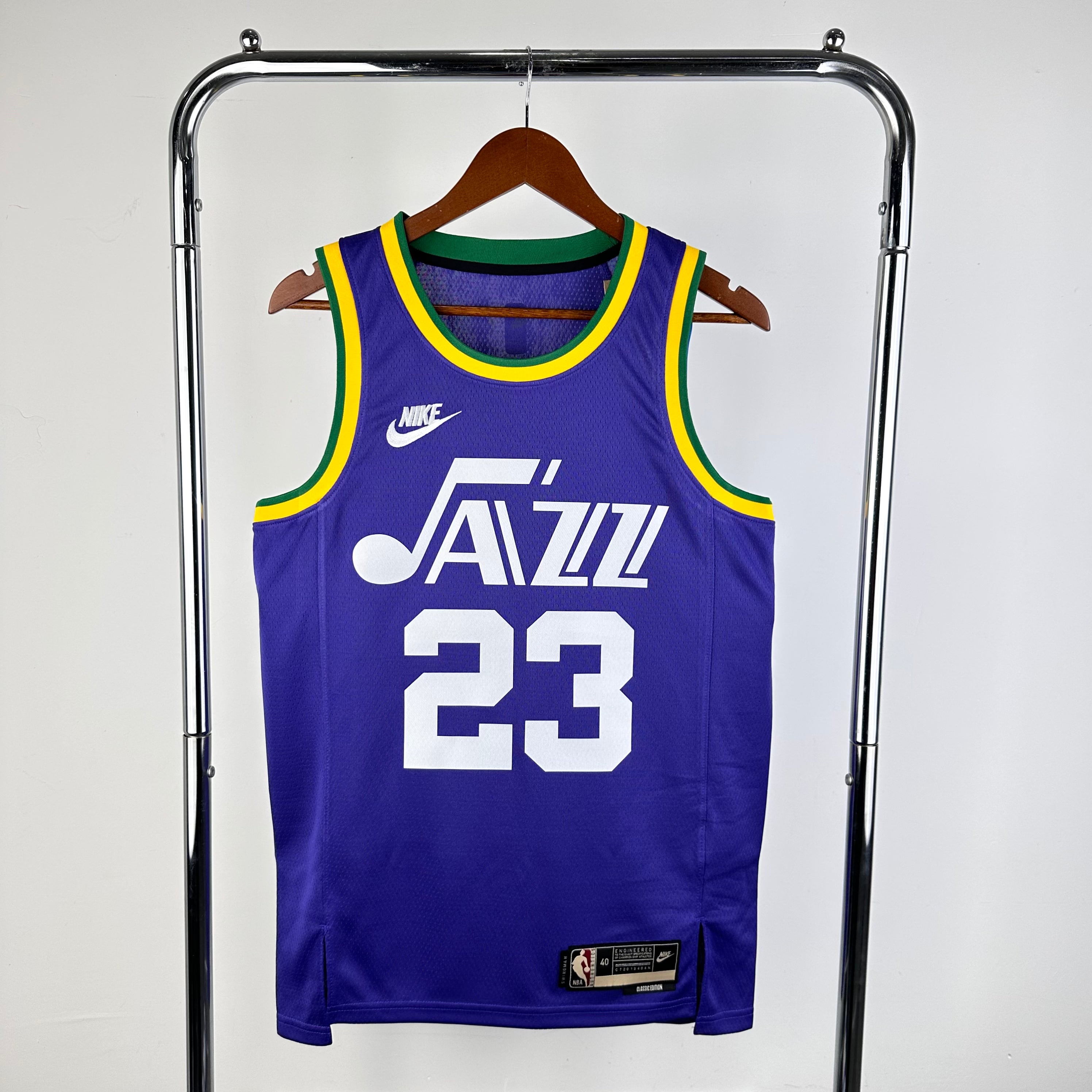 Utah Jazz 2023 24 Nike Blue Swingman Jersey Classic Edition Vintage Kitman