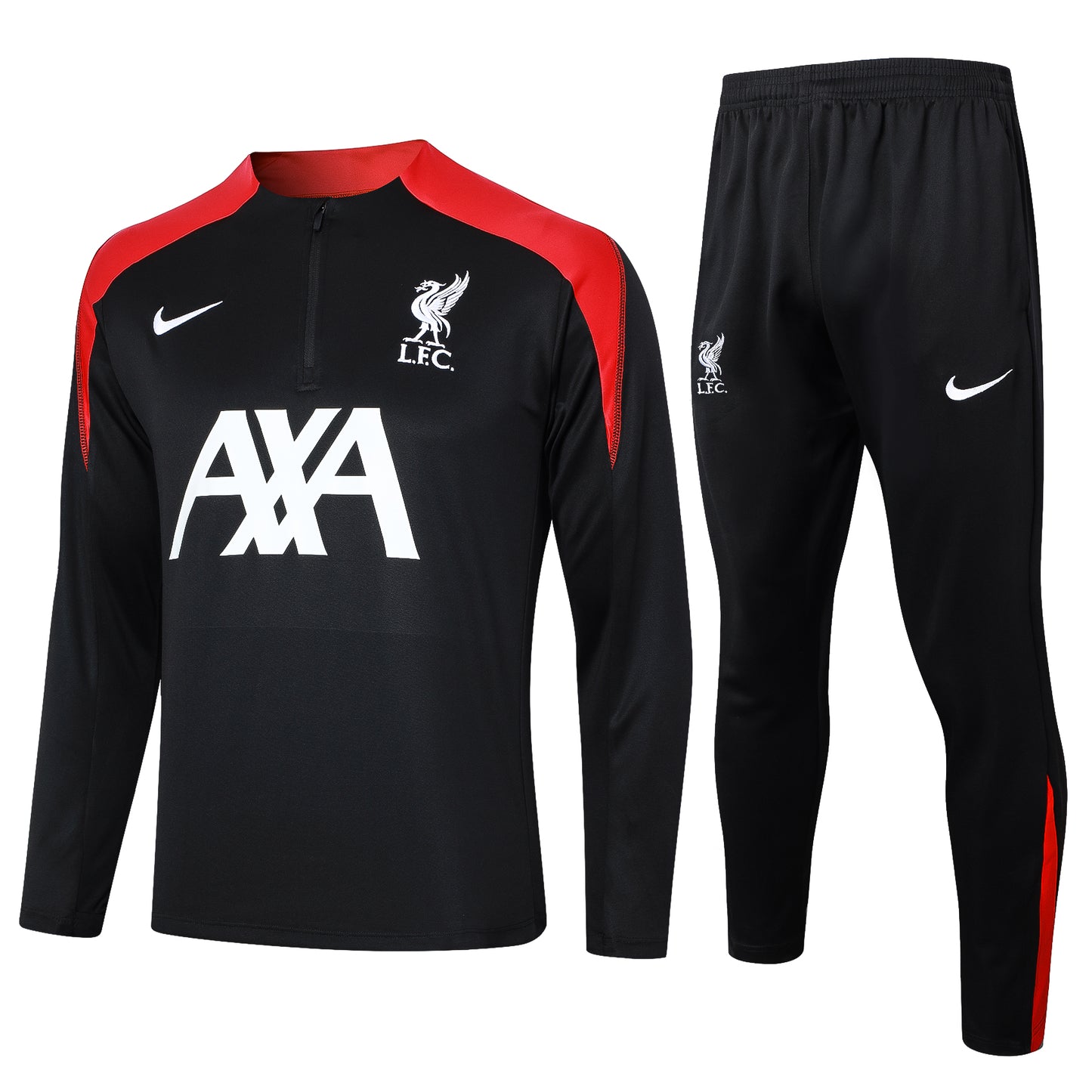 Liverpool 2024-25 Black and Red Half-Zip Training Tracksuit Set