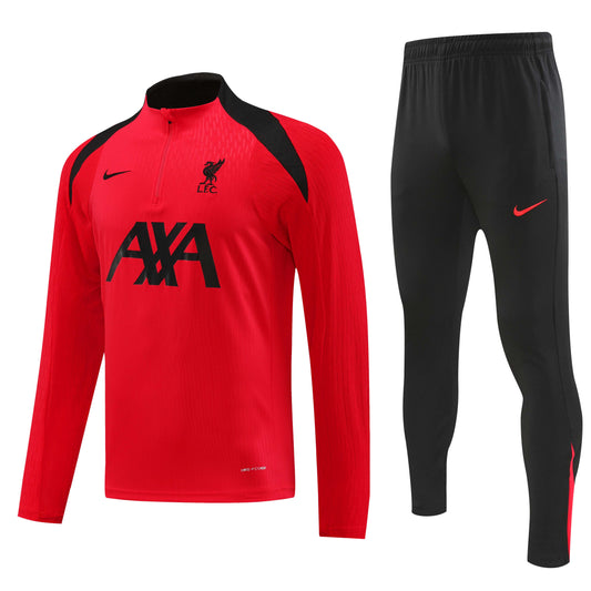 Liverpool 2024-25 Red and Black Half-Zip Training Tracksuit Set