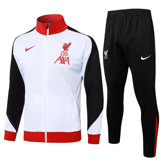 Liverpool 2024-25 White Red and Black Full-Zip Tracksuit Set