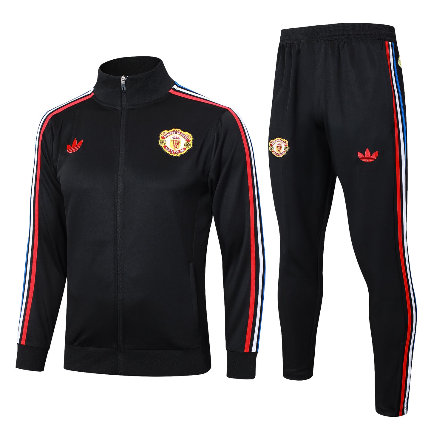 Manchester United 2024-25 Black Retro Full-Zip Tracksuit Set