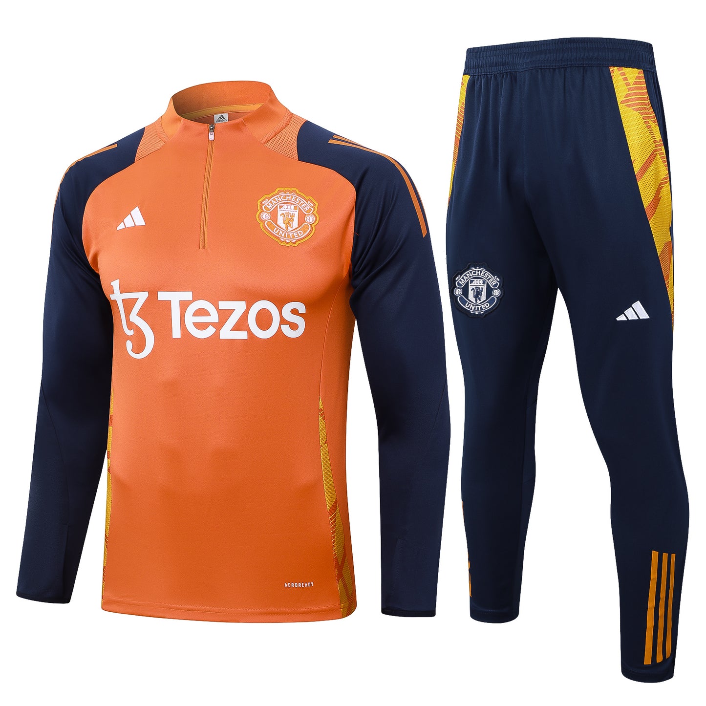 Manchester United 2024-25 Orange Half-Zip Training Tracksuit Set