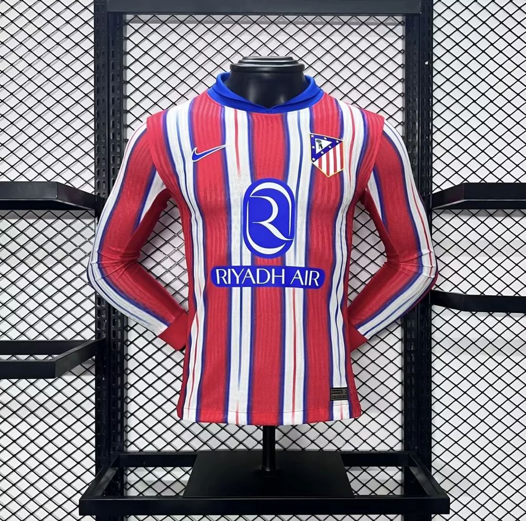 Atlético Madrid 2024-25 Home Long Sleeve Player Version Jersey