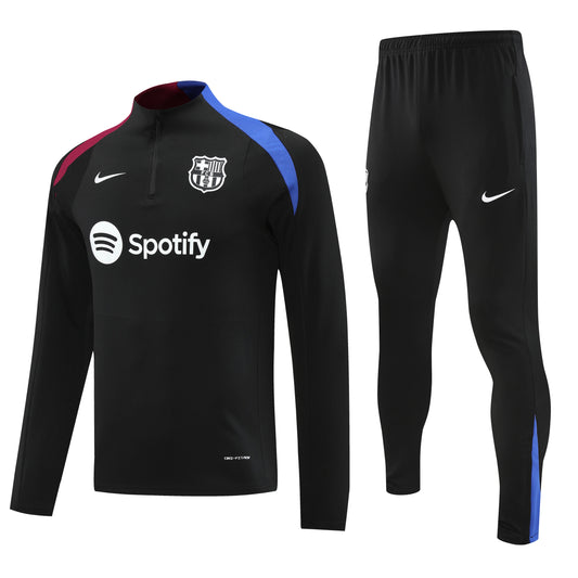 Barcelona 2024-25 Black Half-zip Training Tracksuit Set