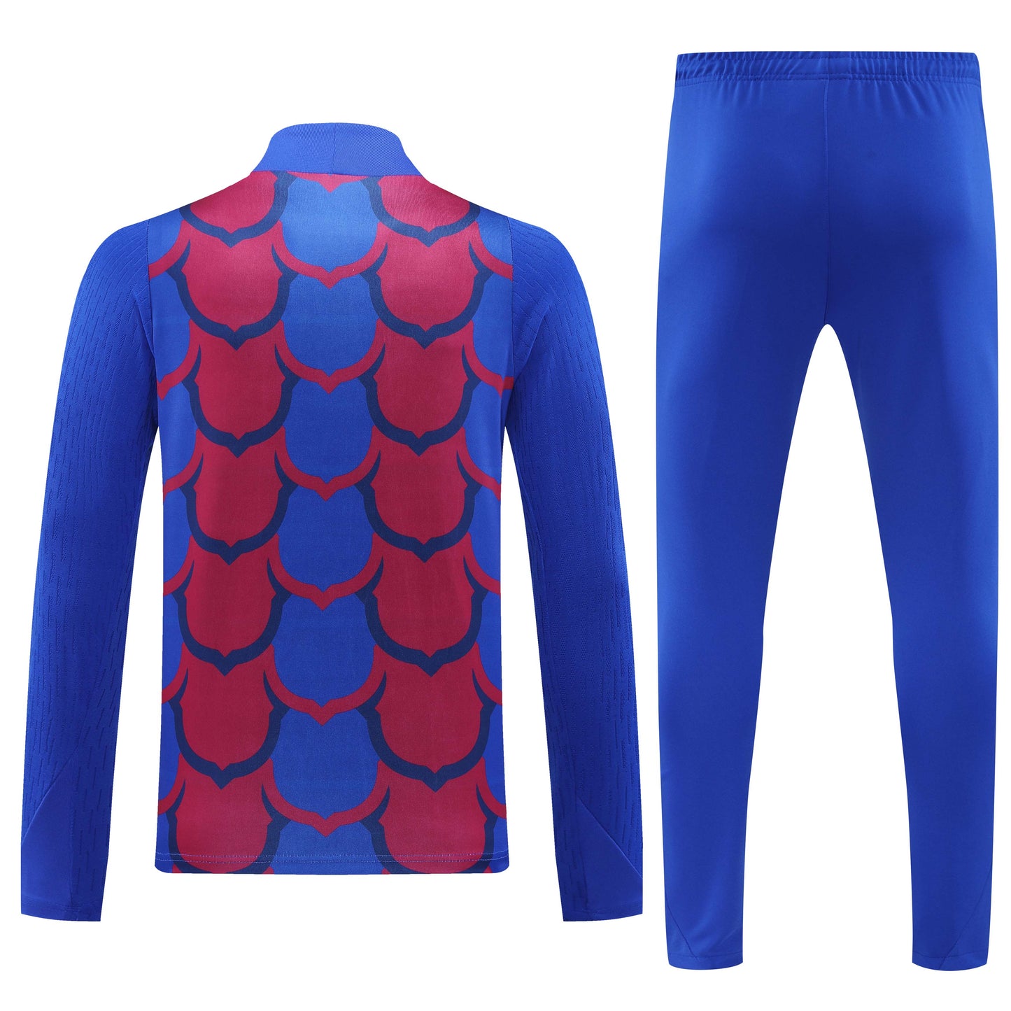 Barcelona 2024-25 Blue and Red Rib Half-zip Training Tracksuit Set