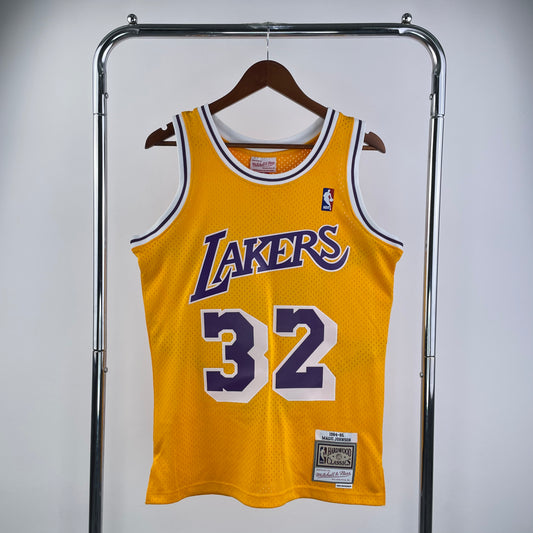 Los Angeles Lakers 1984-85 Magic Johnson Gold Mitchell & Ness Hardwood Classics Swingman Jersey