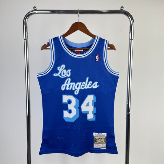 Los Angeles Lakers 1996-97 Shaquille O'Neal Blue Mitchell & Ness Hardwood Classics Swingman Jersey