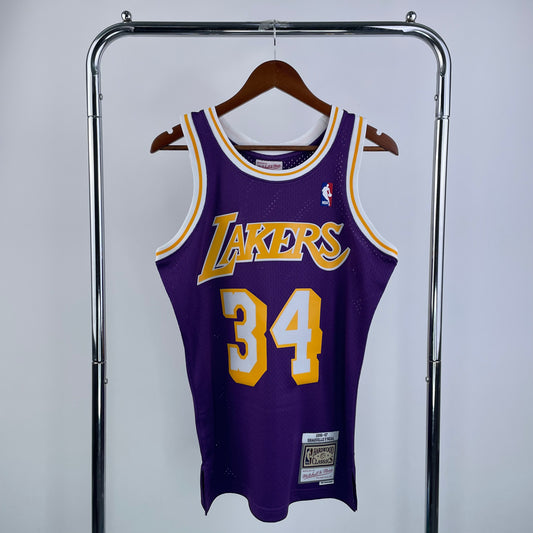 Los Angeles Lakers 1996-97 Shaquille O'Neal Purple Mitchell & Ness Hardwood Classics Swingman Jersey