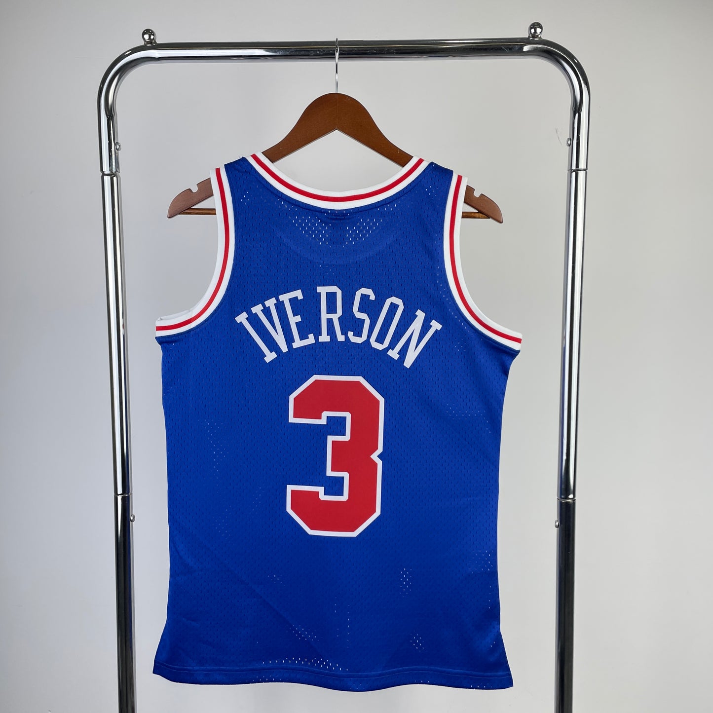 Philadelphia 76ers 1996-97 Allen Iverson Blue Mitchell & Ness Swingman Hardwood Classics Jersey