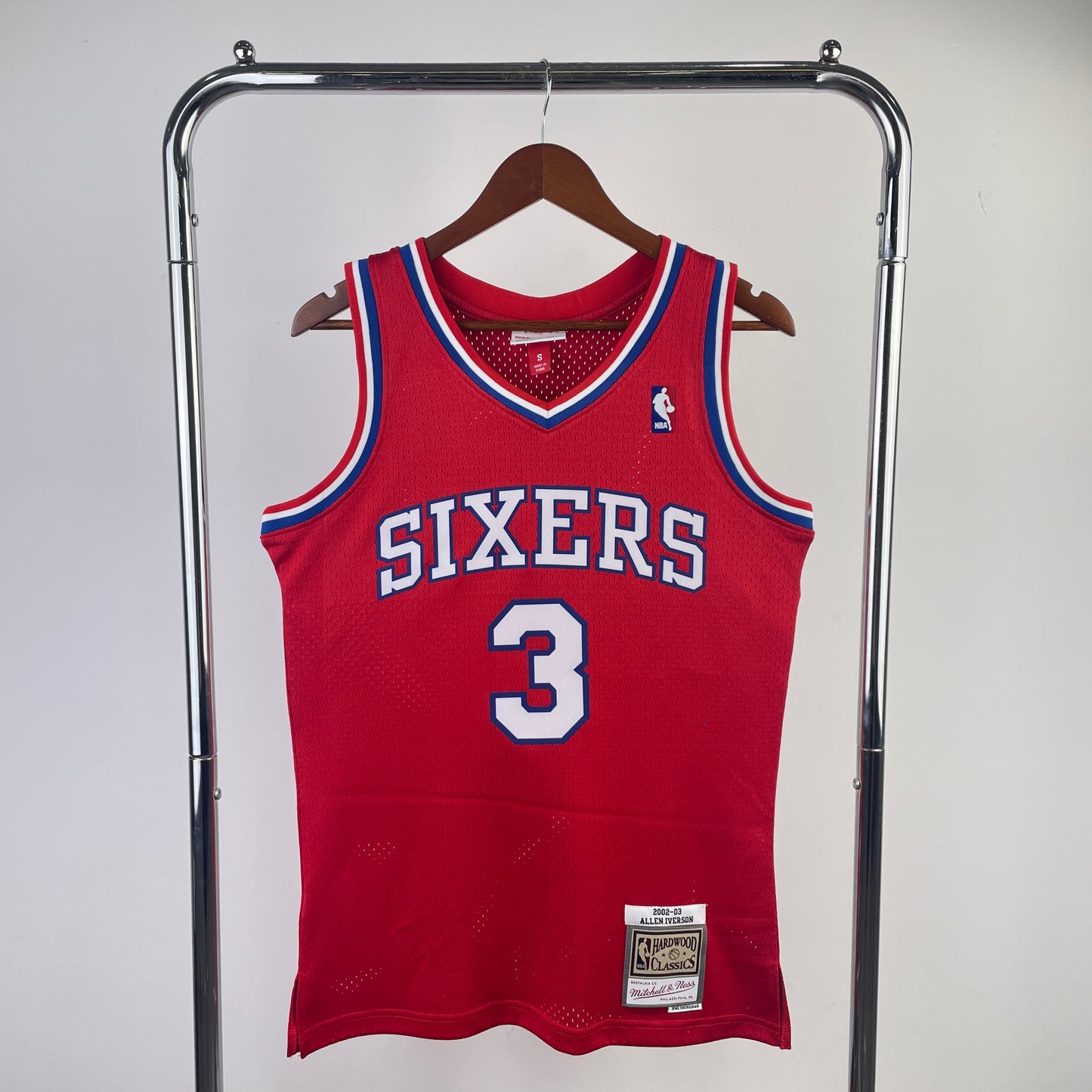 Philadelphia 76ers 1996-97 Allen Iverson Red Mitchell & Ness Swingman Hardwood Classics Jersey