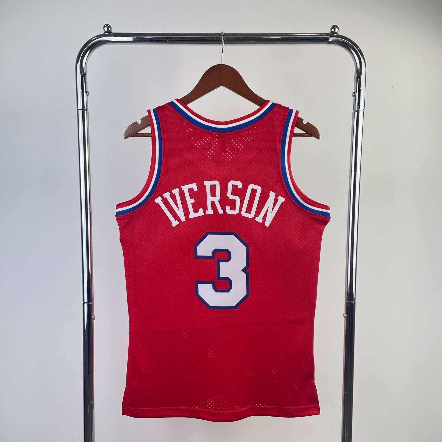 Philadelphia 76ers 1996-97 Allen Iverson Red Mitchell & Ness Swingman Hardwood Classics Jersey