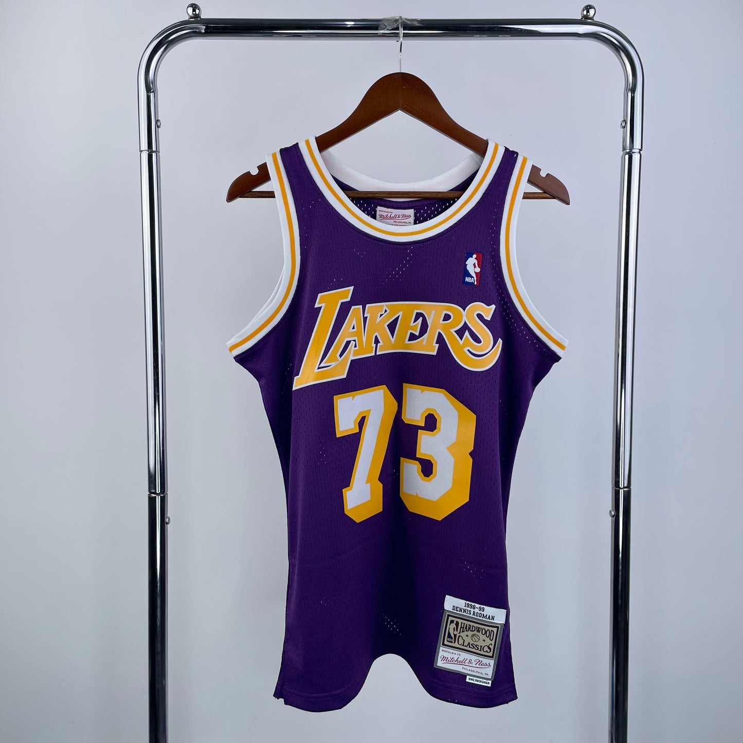 Los Angeles Lakers 1998-99 Dennis Rodman Purple Mitchell & Ness Hardwood Classics Swingman Jersey