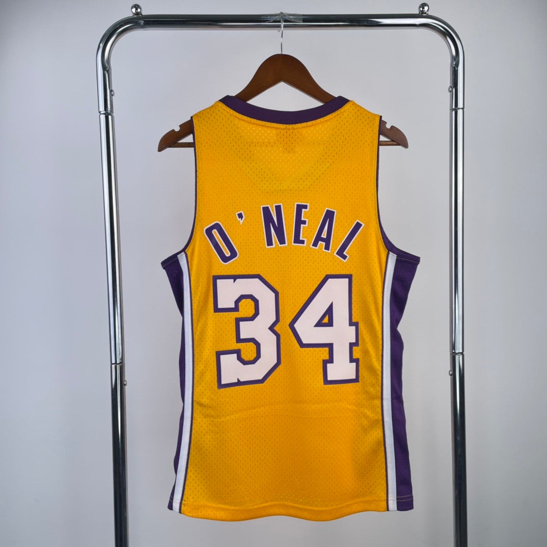 Los Angeles Lakers 1999-00 Shquille O'Neal Gold Mitchell & Ness Hardwood Classics Swingman Jersey