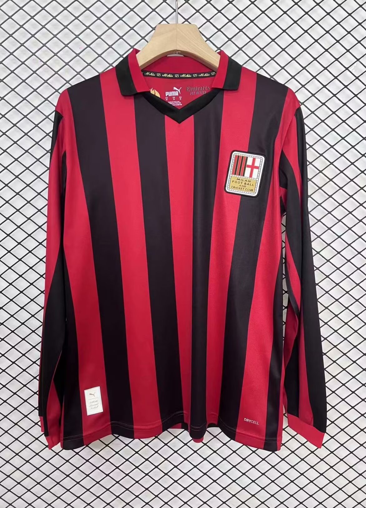 AC Milan 125th Anniversary Home Long Sleeve Fan Version Jersey